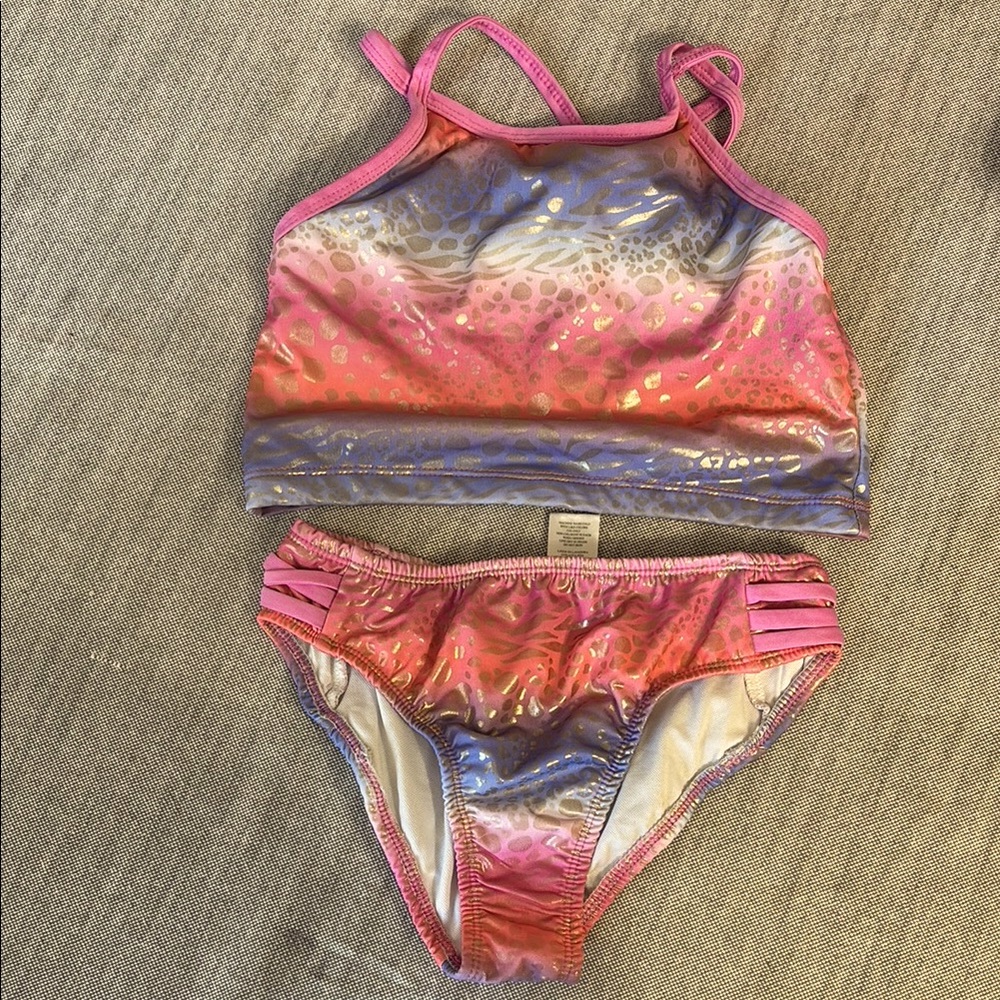 Colorful Two-Piece Swimsuit girls size 8